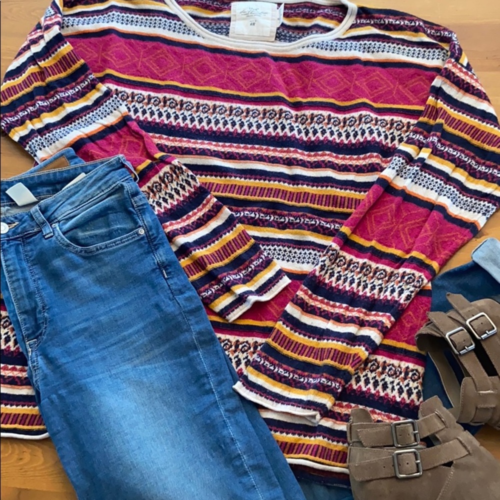 XL H&M L.O.G.G. Striped Sweater
